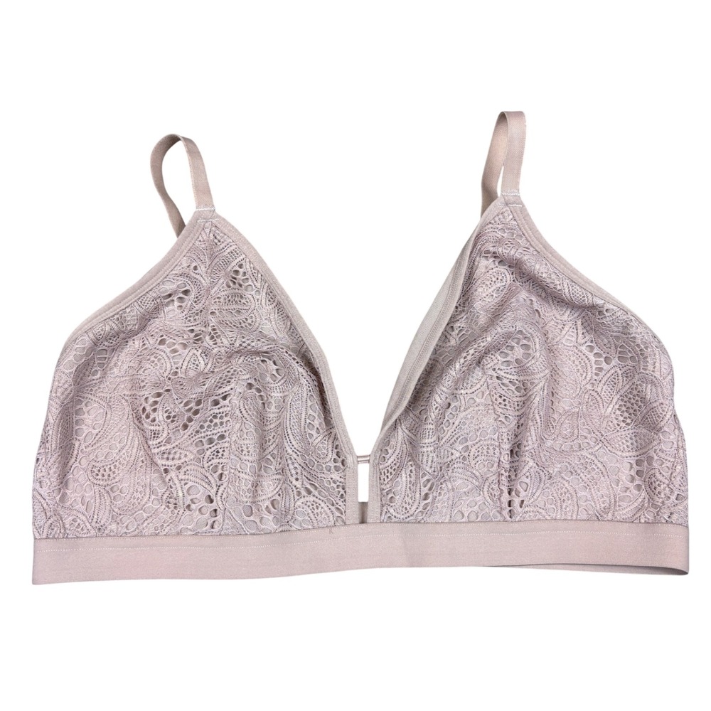 All. You. Lively Palm Lace Busty Bralette‎ Light Mauve Pink Size 3 (38D-40DD)